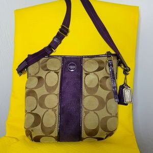 Coach Purple And Brown Crossbody Purse